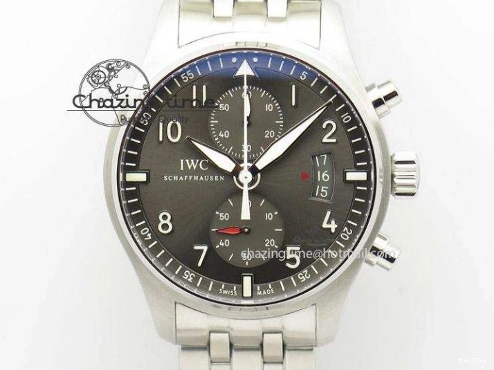 MIROTIME 0113 Portofino IW458101 Diamond Bezel SS MK 1:1 Best Edition Silver Dial On Purple Leather Strap MIYOTA Tailored 7166